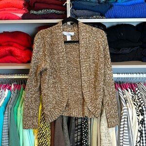 Modern Soul brown/white/black open front cardigan size XS